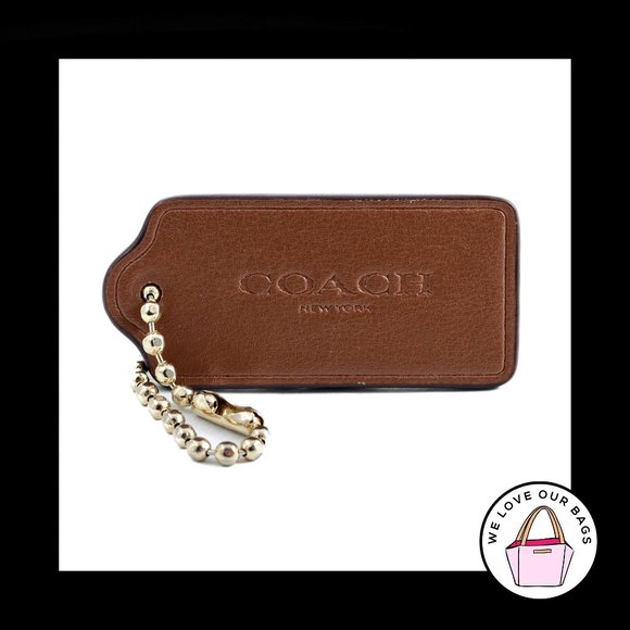 Coach Accessories - 2.25" COACH NEW YORK SADDLE BROWN LEATHER KEY FOB BAG CHARM KEYCHAIN HANG TAG